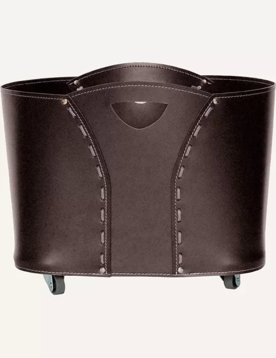 Porte-bois en cuir Volta de Limac Design