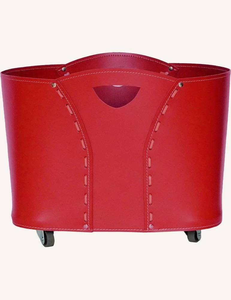 Porte-bois en cuir Volta de Limac Design