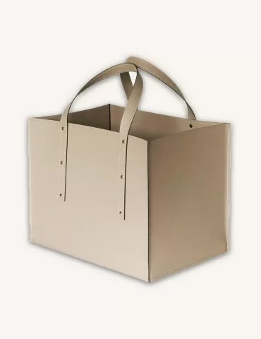 Porte-bois en cuir Maneghe de Limac Design 2