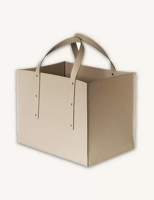 Porte-bois en cuir Maneghe de Limac Design Porte-bois en cuir Maneghe de Limac Design