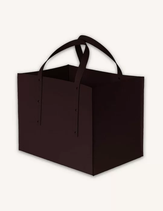 Porte-bois en cuir Maneghe de Limac Design