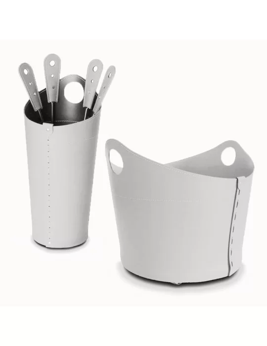 Pack cheminée en cuir Nicad, de Limac Design