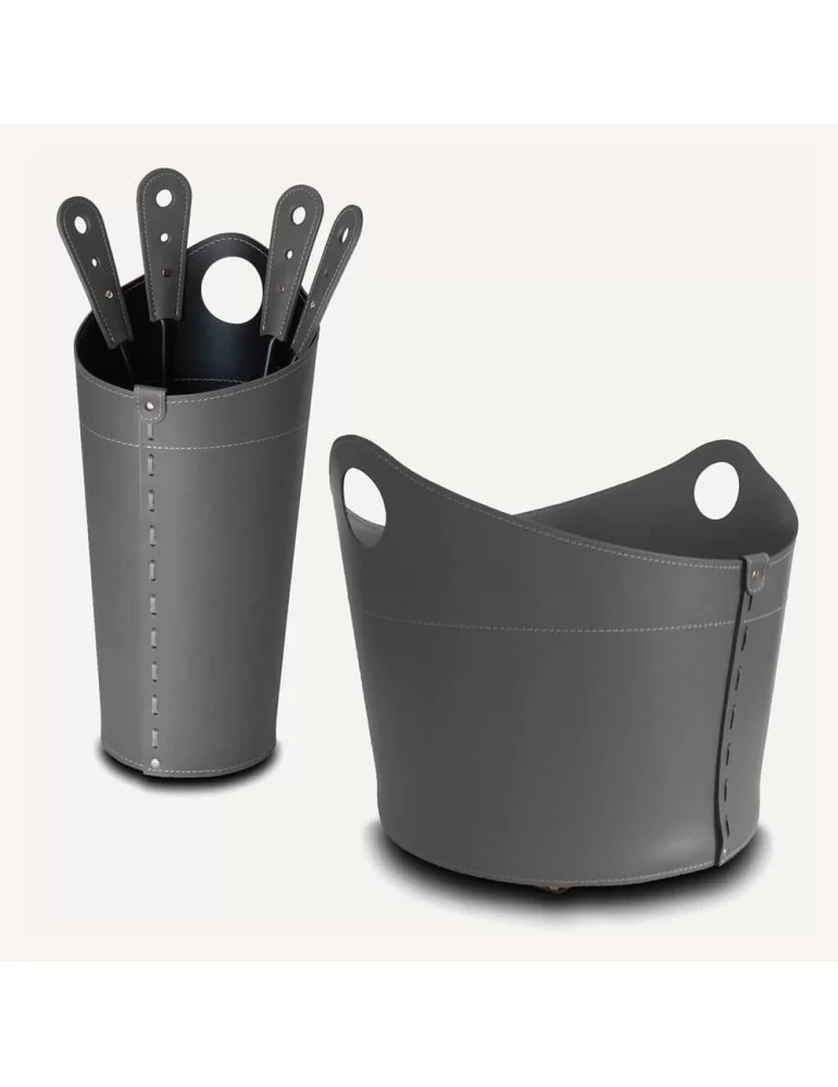 Pack cheminée en cuir Nicad, de Limac Design