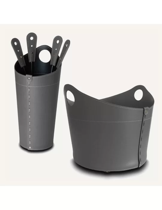 Pack cheminée en cuir Nicad, de Limac Design