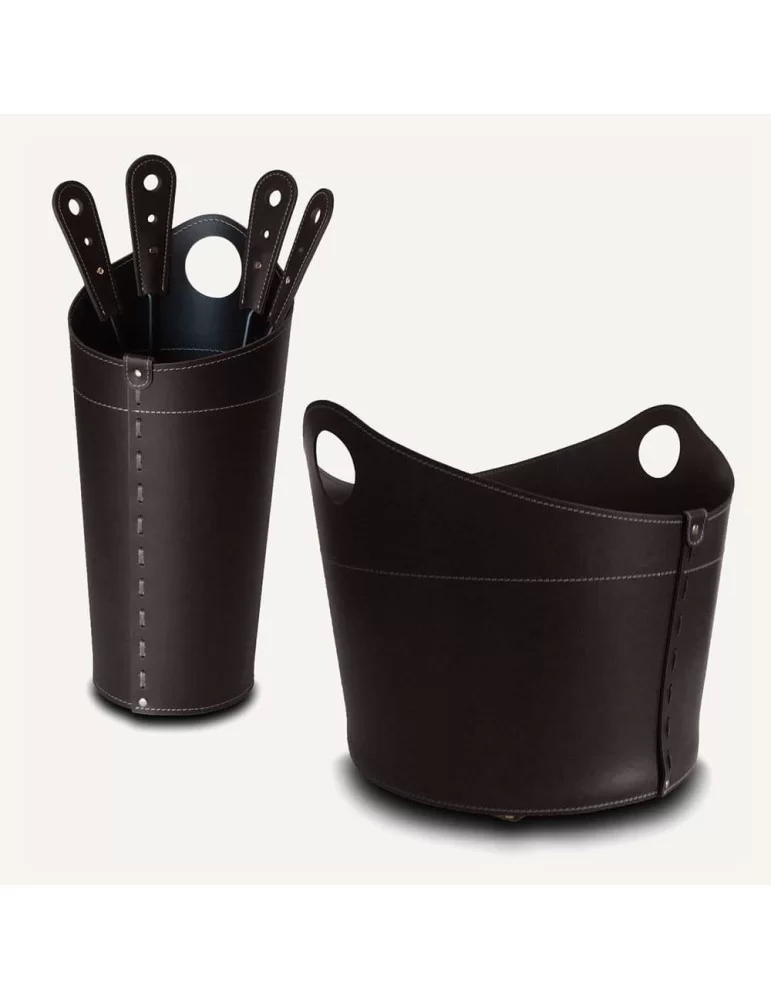 Pack cheminée en cuir Nicad, de Limac Design