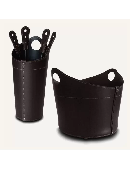 Pack cheminée en cuir Nicad, de Limac Design