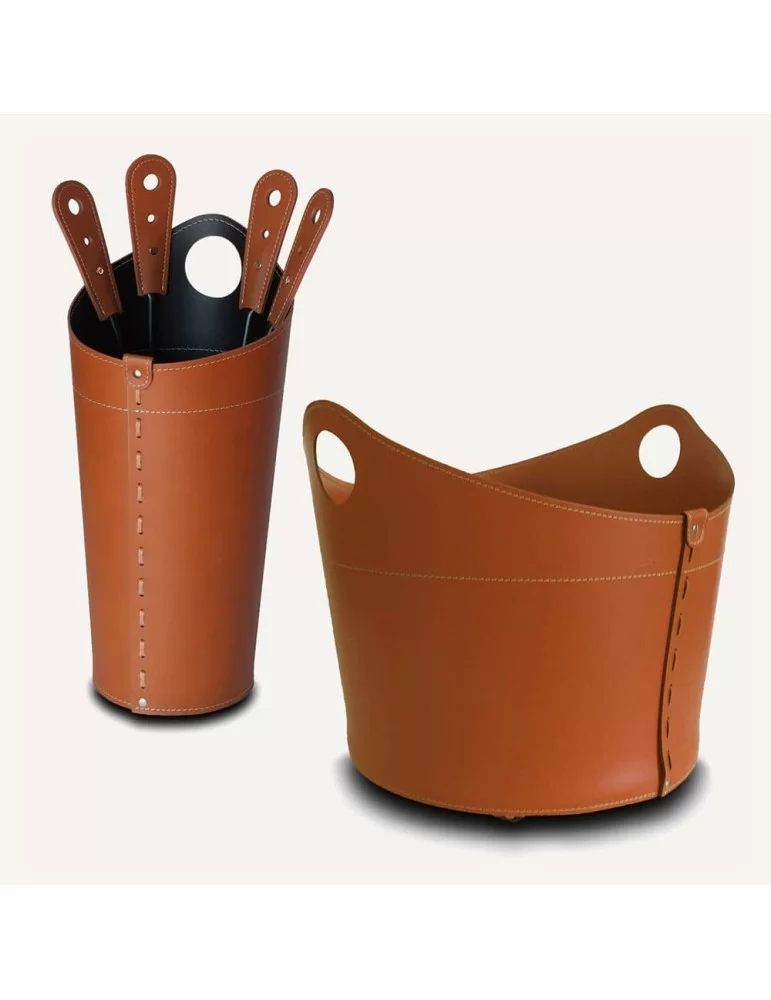 Pack cheminée en cuir Nicad, de Limac Design