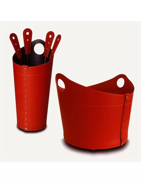 Pack cheminée en cuir Nicad, de Limac Design