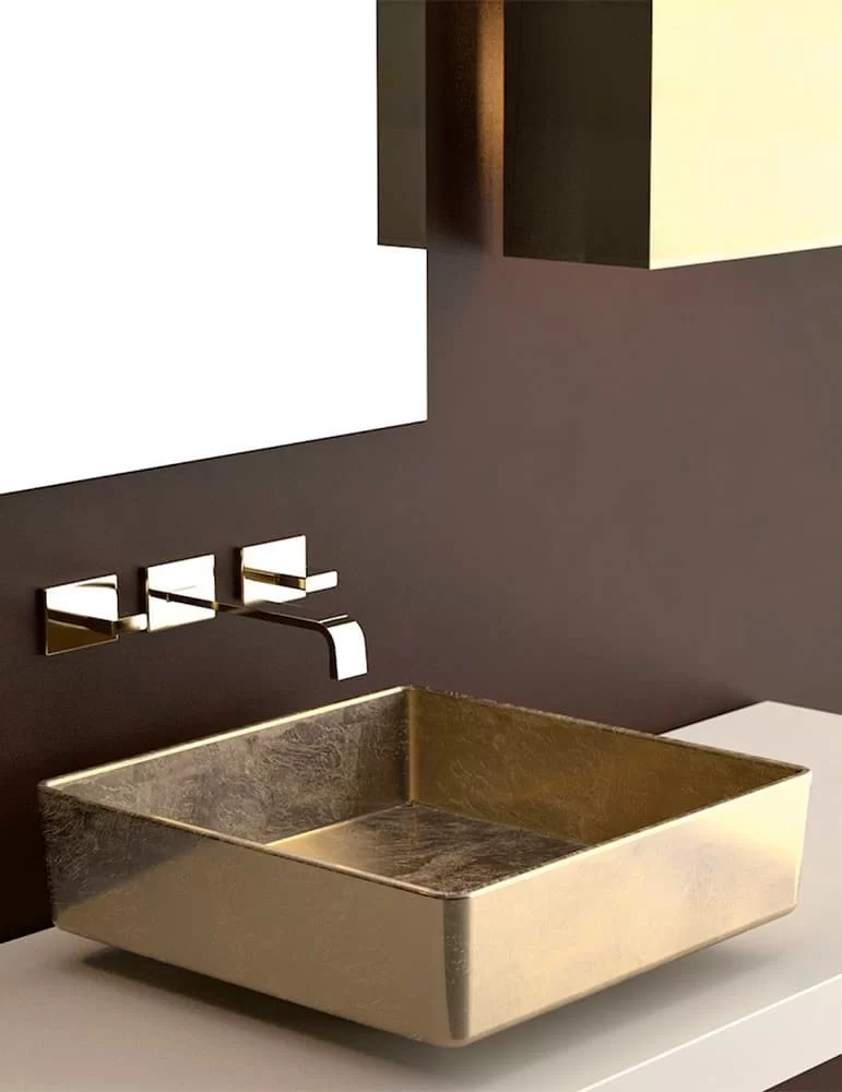 Vasque à poser Four Lux OR de Glass Design, en Pert®