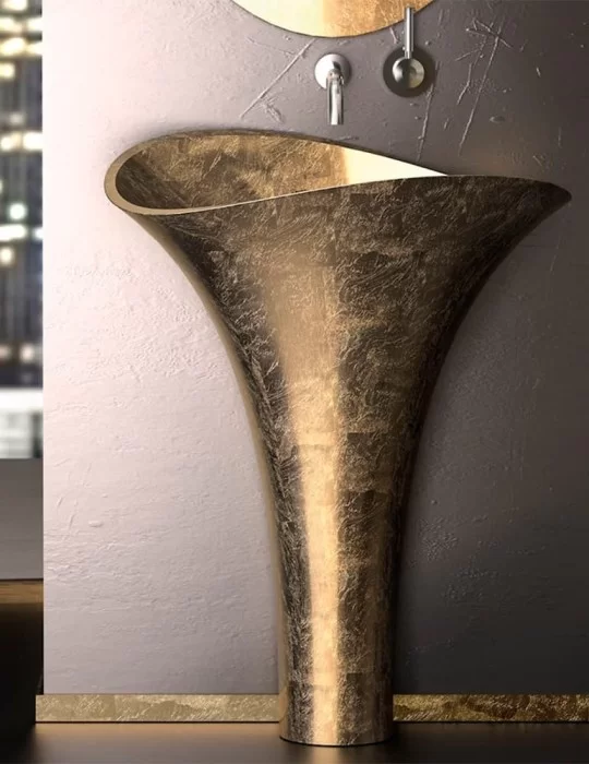 Lavabo au sol FLOwer OR Evolution, de Glass Design