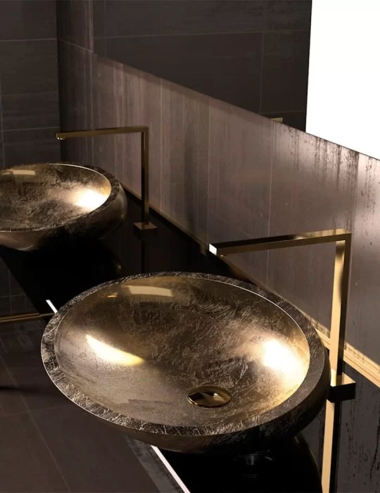 Vasque à poser KOOL OR de Glass Design en VetroFreddo® Vasque à poser KOOL OR de Glass Design en VetroFreddo®