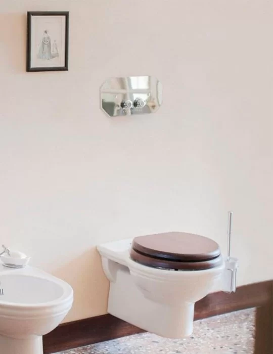 WC suspendu en céramique blanche Balasani, de Gentry Home