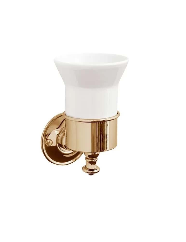 Porte gobelet Kent en céramique et laiton massif, de Gentry Home.