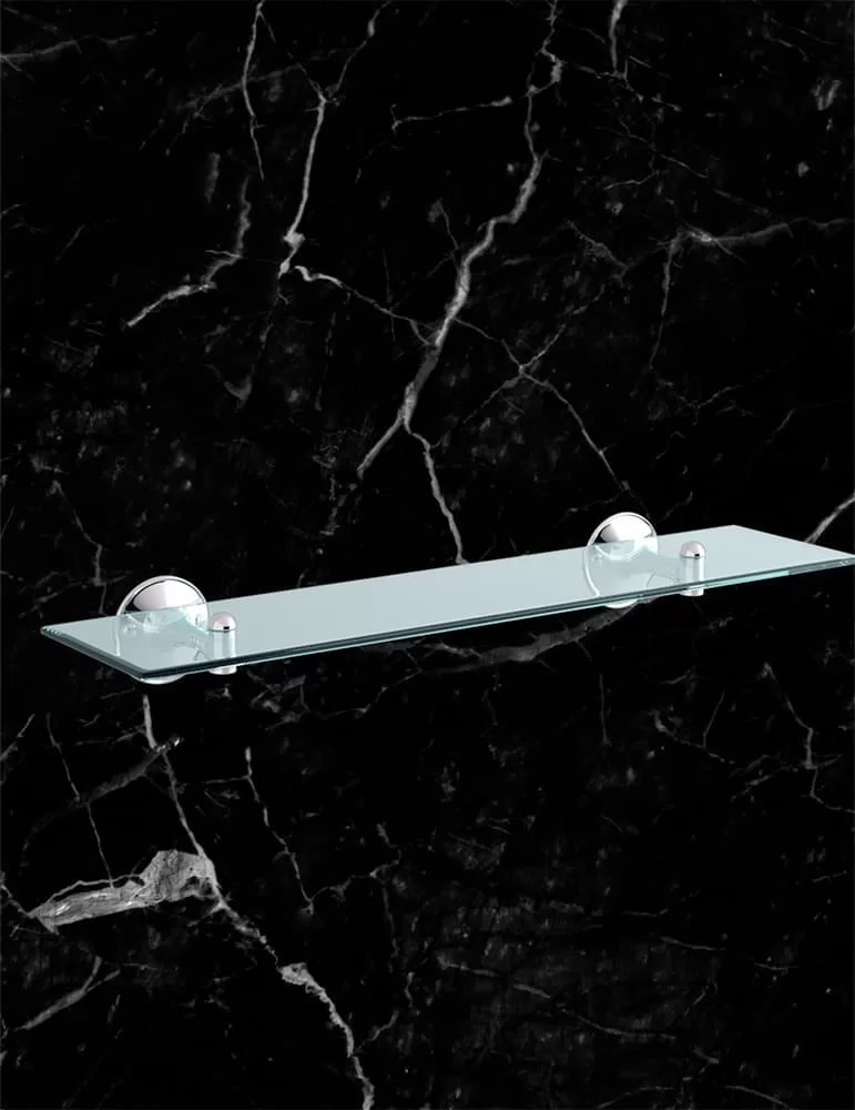 Tablette en verre et laiton Kent, de Gentry Home.