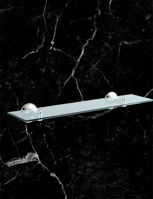 Tablette en verre et laiton Kent, de Gentry Home.