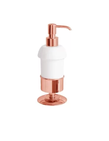 Distributeur savon Kent en céramique et laiton massif, de Gentry Home. 2
