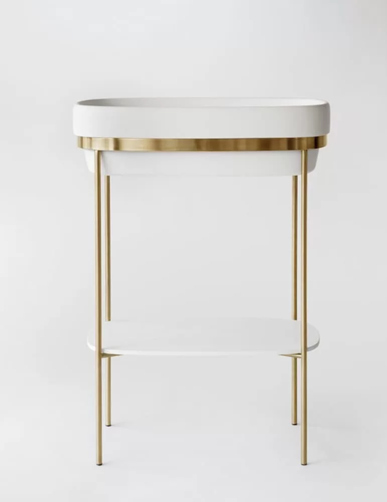 Lavabo console Ribbon en LivingTec® blanc mat, de Ex.t Design