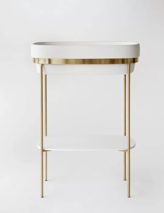 Lavabo console Ribbon en LivingTec® blanc mat, de Ex.t Design