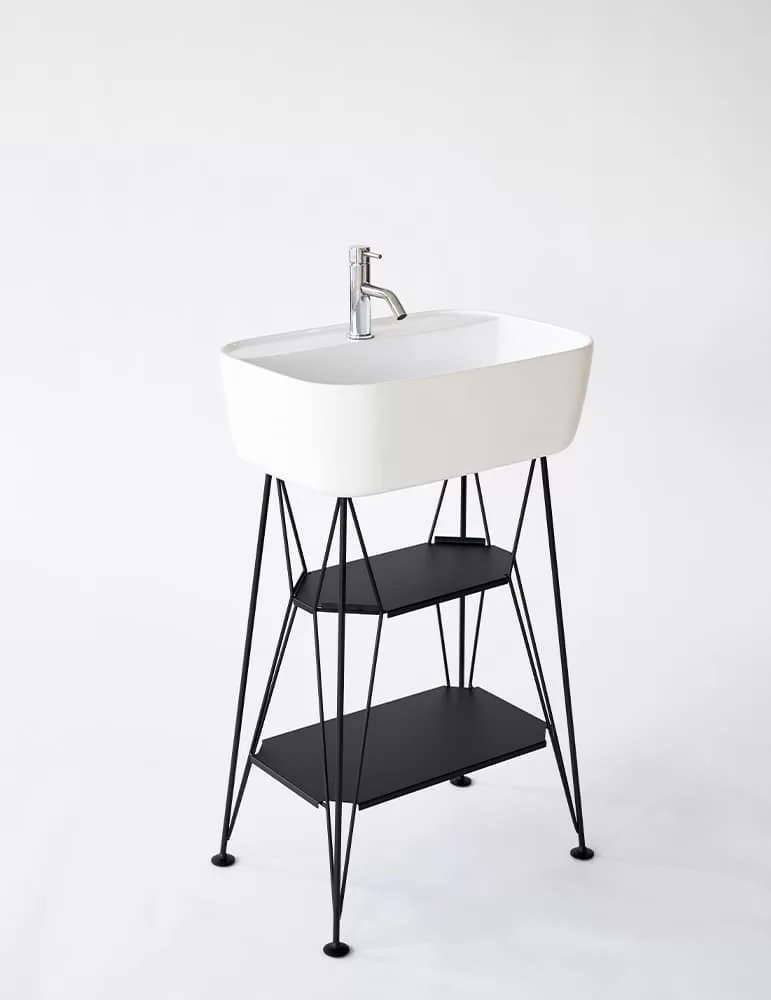 Lavabo console Gus en céramique blanche, d'Ex.t Design