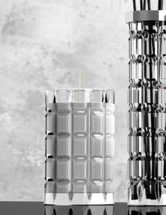 Bougeoir en cristal Valentino avec bougie parfumée, de Glass Design