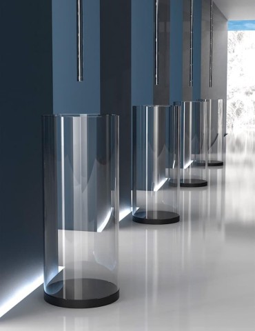 Lavabo au sol Xtreme XL en cristal transparent, de Glass Design
