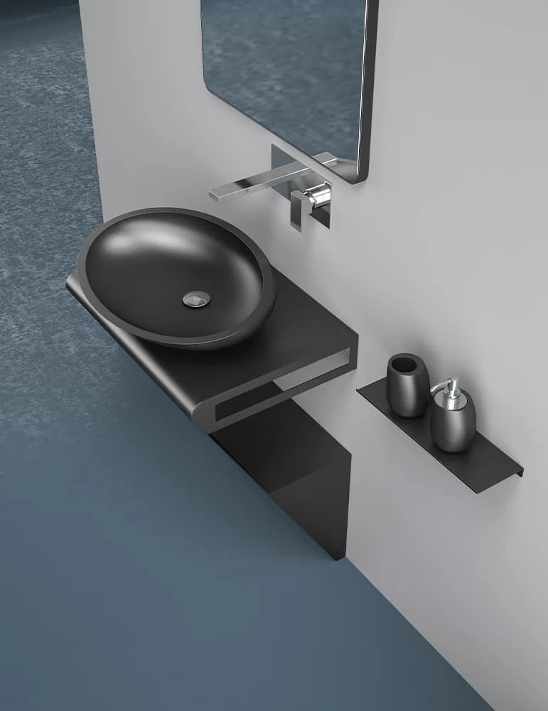 Meuble salle de bain en inox ZERO, Contemporain de Glass Design