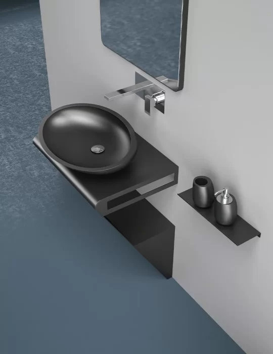 Meuble salle de bain en inox ZERO, Contemporain de Glass Design