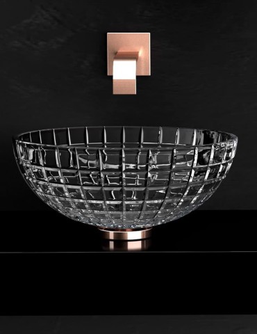 Vasque à poser LUXOR ROUND en cristal transparent, de Glass Design