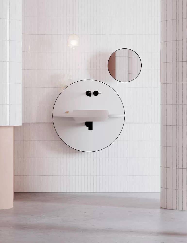 Meuble salle de bain minimaliste Arco S Design by Mut pour Ex-t Design