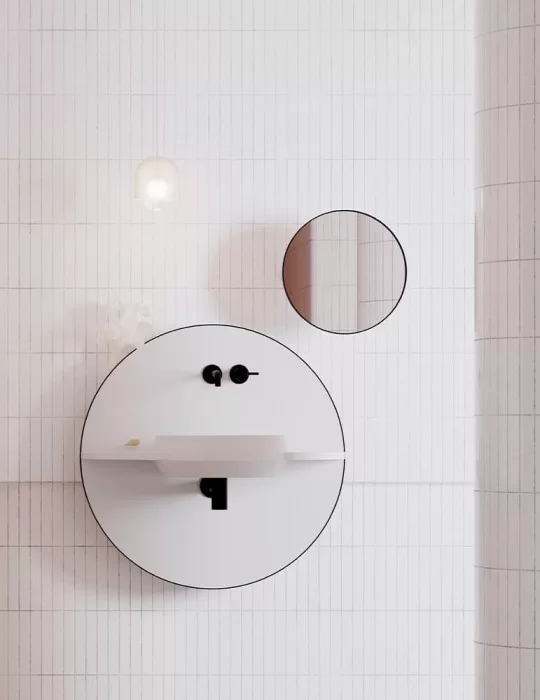 Miroir rond ARCO S. Design by Mut pour Ex.t