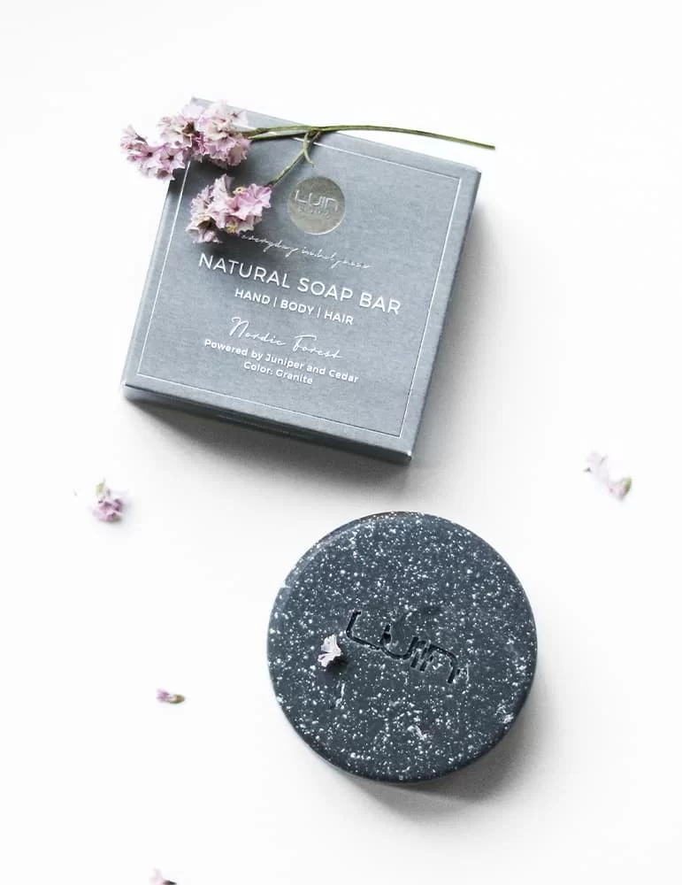 Barre de savon naturel granite Nordic Forest, de Luin Living Barre de savon naturel granite Nordic Forest, de Luin Living