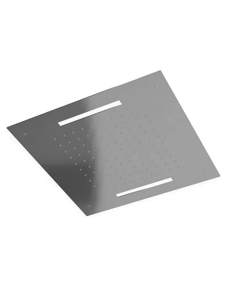 Tête de douche ciel de pluie et chromothérapie de Treemme. 50 x 50