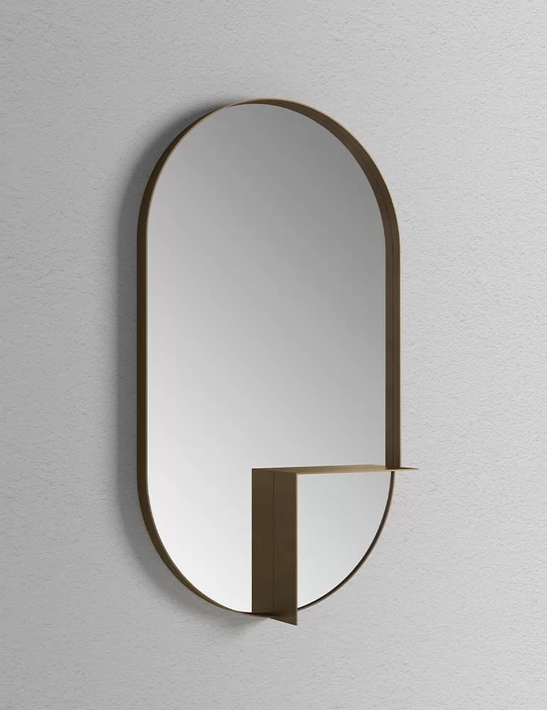 Miroir oval avec étagère Nouveau de Bernhardt & Vella pour Ex-t Design