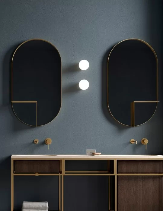 Miroir oval avec étagère Nouveau de Bernhardt & Vella pour Ex-t Design