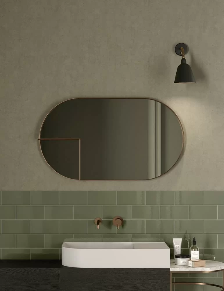 Miroir oval avec étagère Nouveau de Bernhardt & Vella pour Ex-t Design