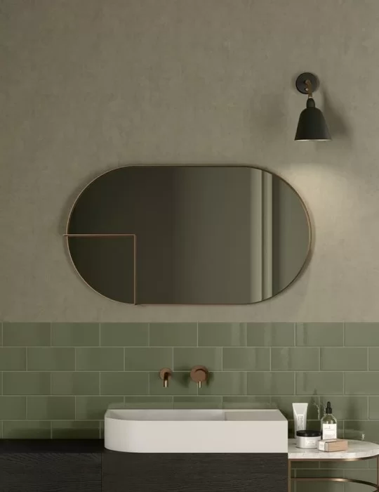 Miroir oval avec étagère Nouveau de Bernhardt & Vella pour Ex-t Design