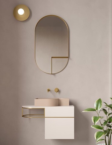 Miroir oval avec étagère Nouveau de Bernhardt & Vella pour Ex-t Design