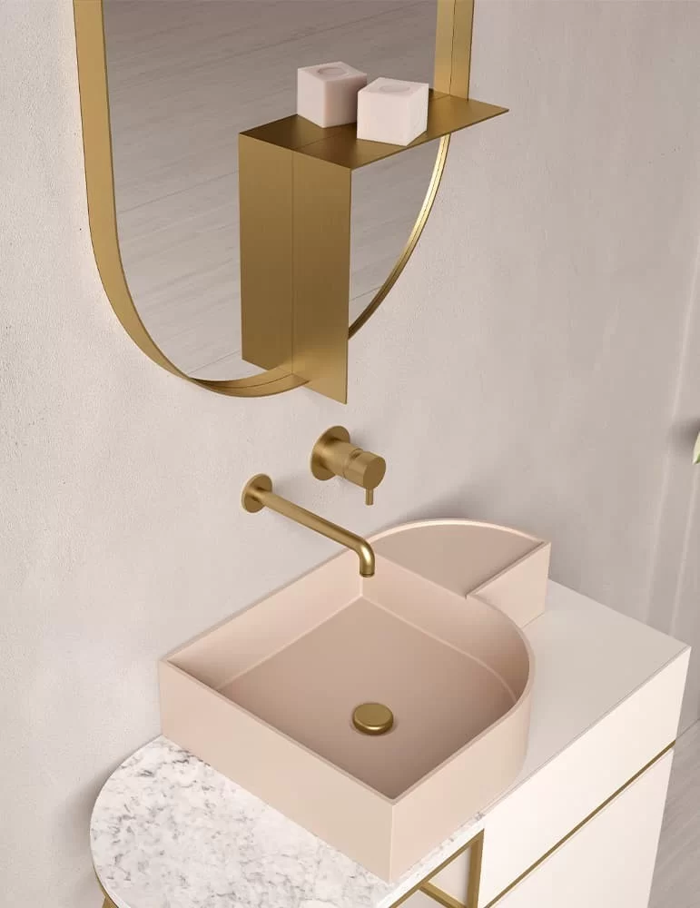 Miroir oval avec étagère Nouveau de Bernhardt & Vella pour Ex-t Design