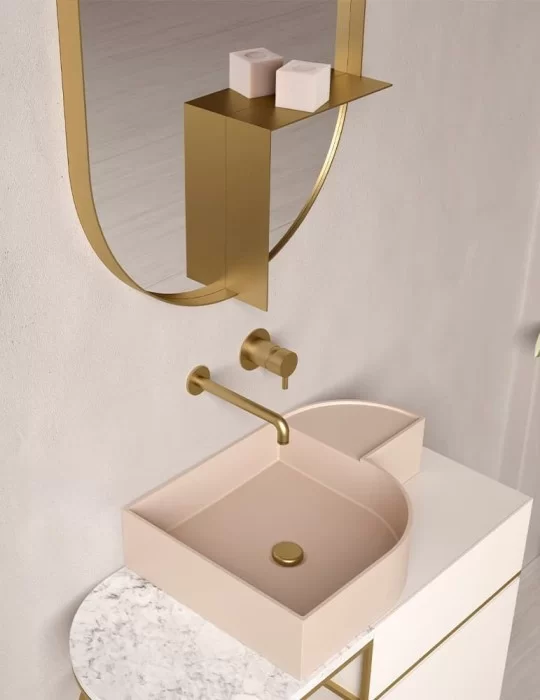 Miroir oval avec étagère Nouveau de Bernhardt & Vella pour Ex-t Design