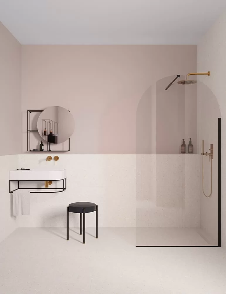 Paroi de douche fixe Nouveau, modèle "Freestanding". Ex.t Design