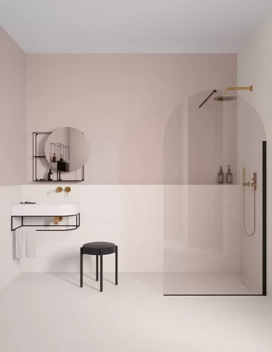 Paroi de douche fixe Nouveau, modèle "Freestanding". Ex.t Design