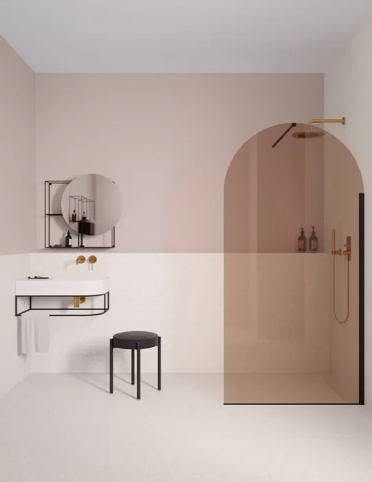 Paroi de douche fixe Nouveau, modèle "Freestanding". Ex.t Design