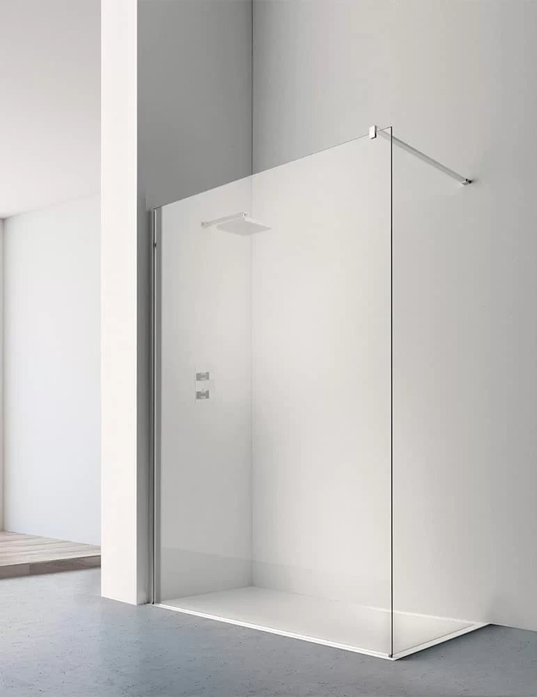 Paroi de douche fixe haut de gamme (droite ou gauche) verre 8mm Paroi de douche fixe haut de gamme (droite ou gauche) verre 8mm