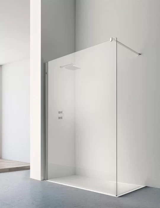 Paroi de douche fixe haut de gamme (droite ou gauche) verre 8mm Paroi de douche fixe haut de gamme (droite ou gauche) verre 8mm