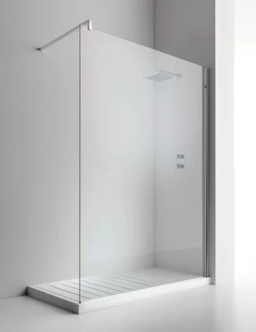 Paroi de douche fixe haut de gamme (droite ou gauche) verre 8mm 2
