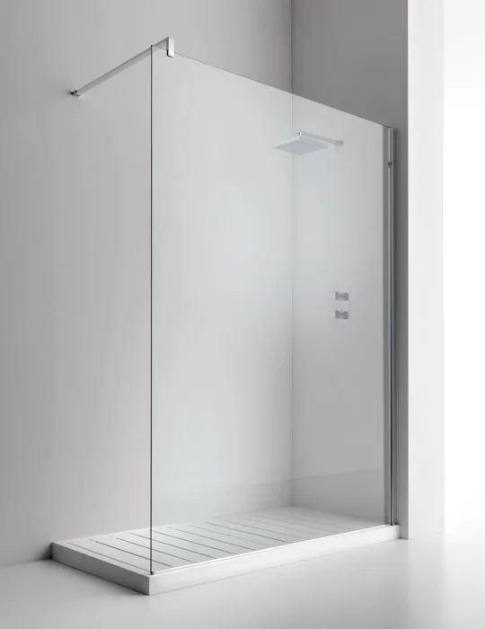 Paroi de douche fixe haut de gamme (droite ou gauche) verre 8mm