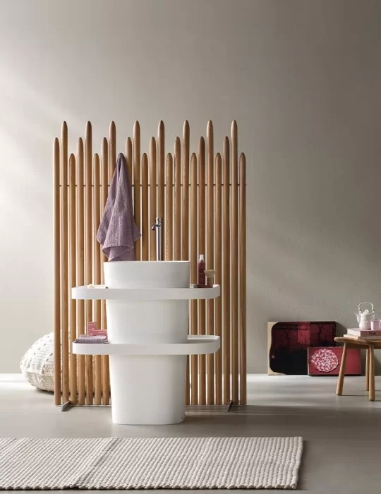 Cloison amovible salle de bain en frêne massif Fonte, de Rexa Design