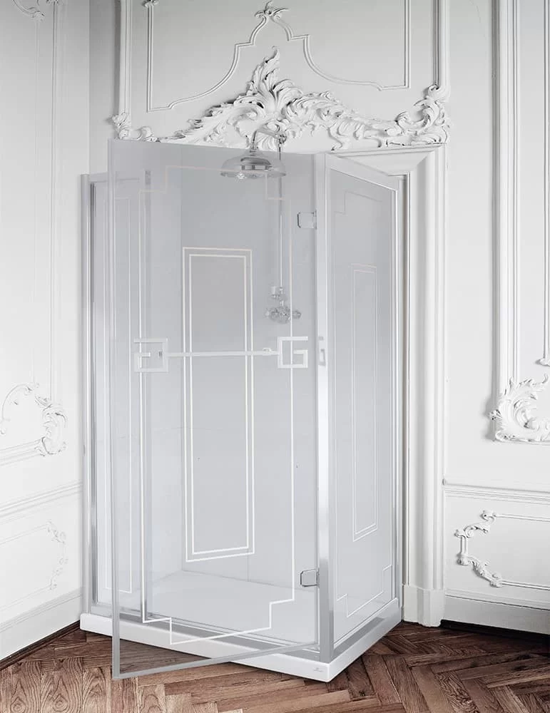 Cabine de douche en niche de style vintage Athena, de Gentry Home Cabine de douche en niche de style vintage Athena, de Gentry Home