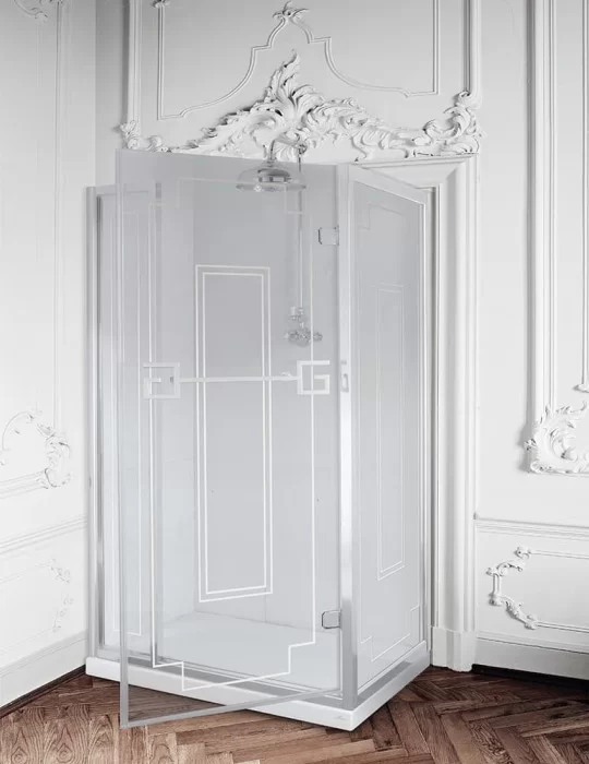 Cabine de douche en niche de style vintage Athena, de Gentry Home Cabine de douche en niche de style vintage Athena, de Gentry Home