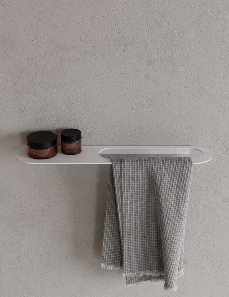 Porte-serviettes avec étagère en inox CB 100, de Copenhagen Bath